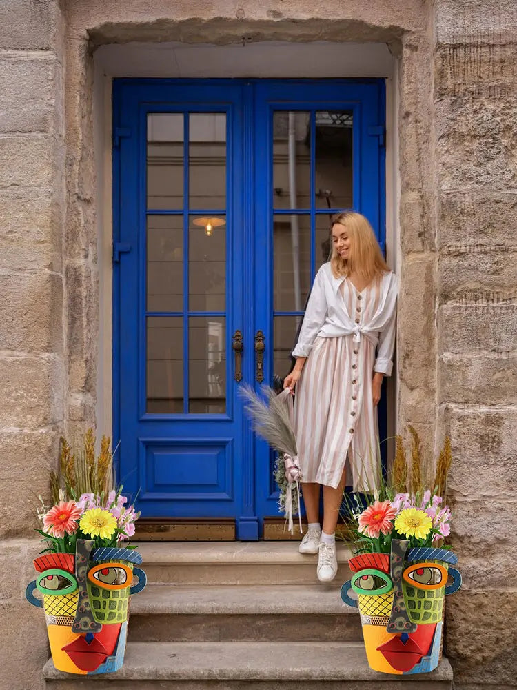 Vibrant Face Planter – Unique Decorative Pot for Home and Garden