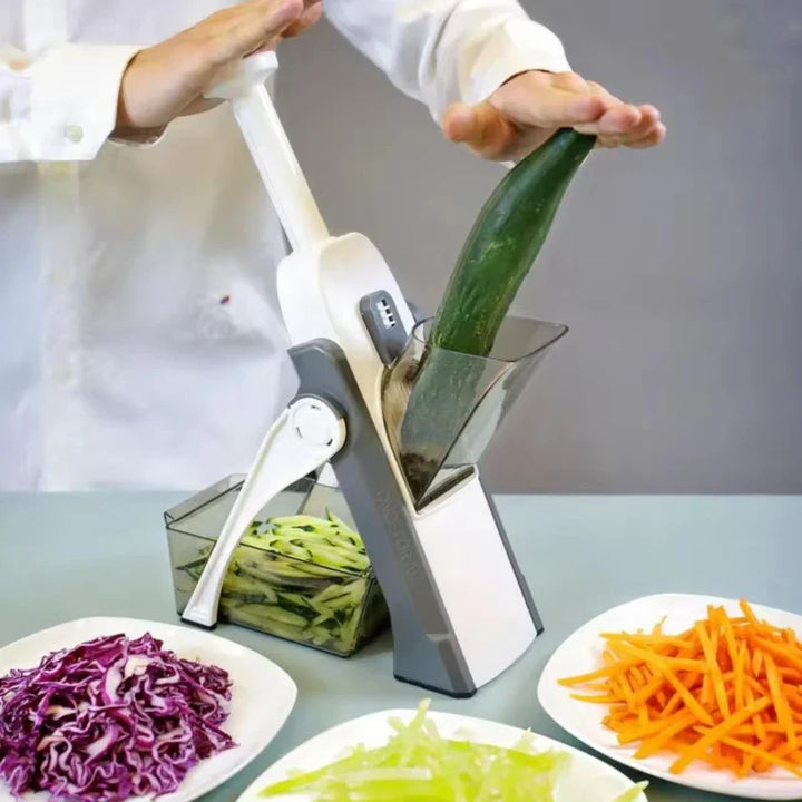 5-in-1 Safe Vegetable Slicer with Collecting Tray – 1 + 1 Free Offer