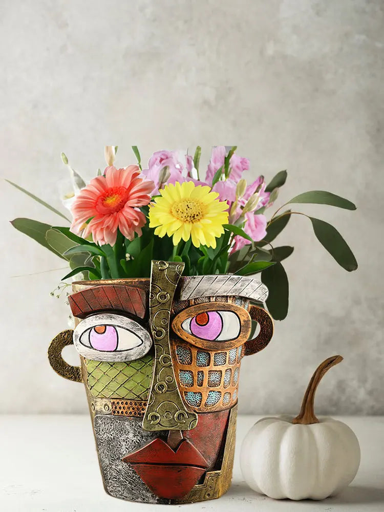 Vibrant Face Planter – Unique Decorative Pot for Home and Garden