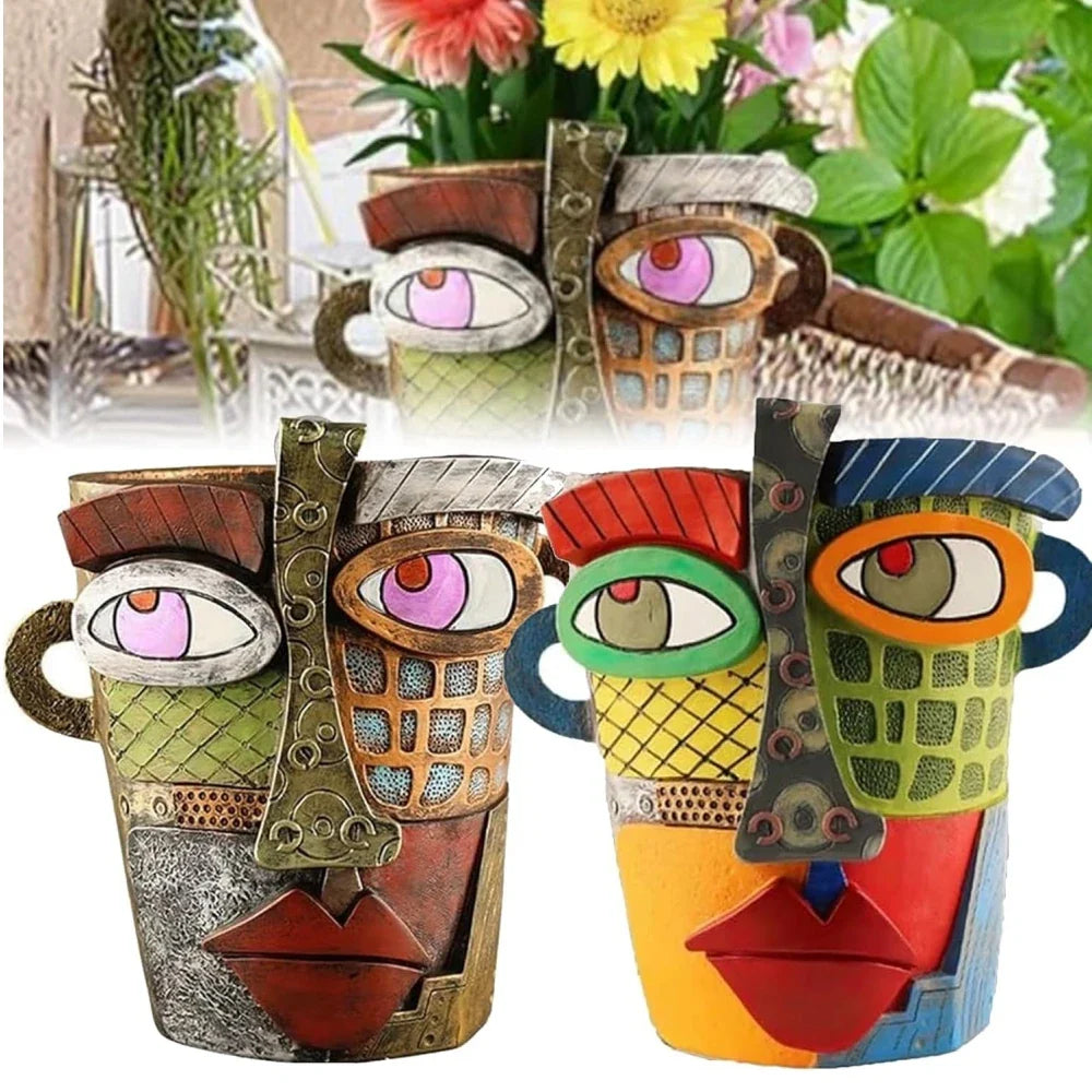 Vibrant Face Planter – Unique Decorative Pot for Home and Garden