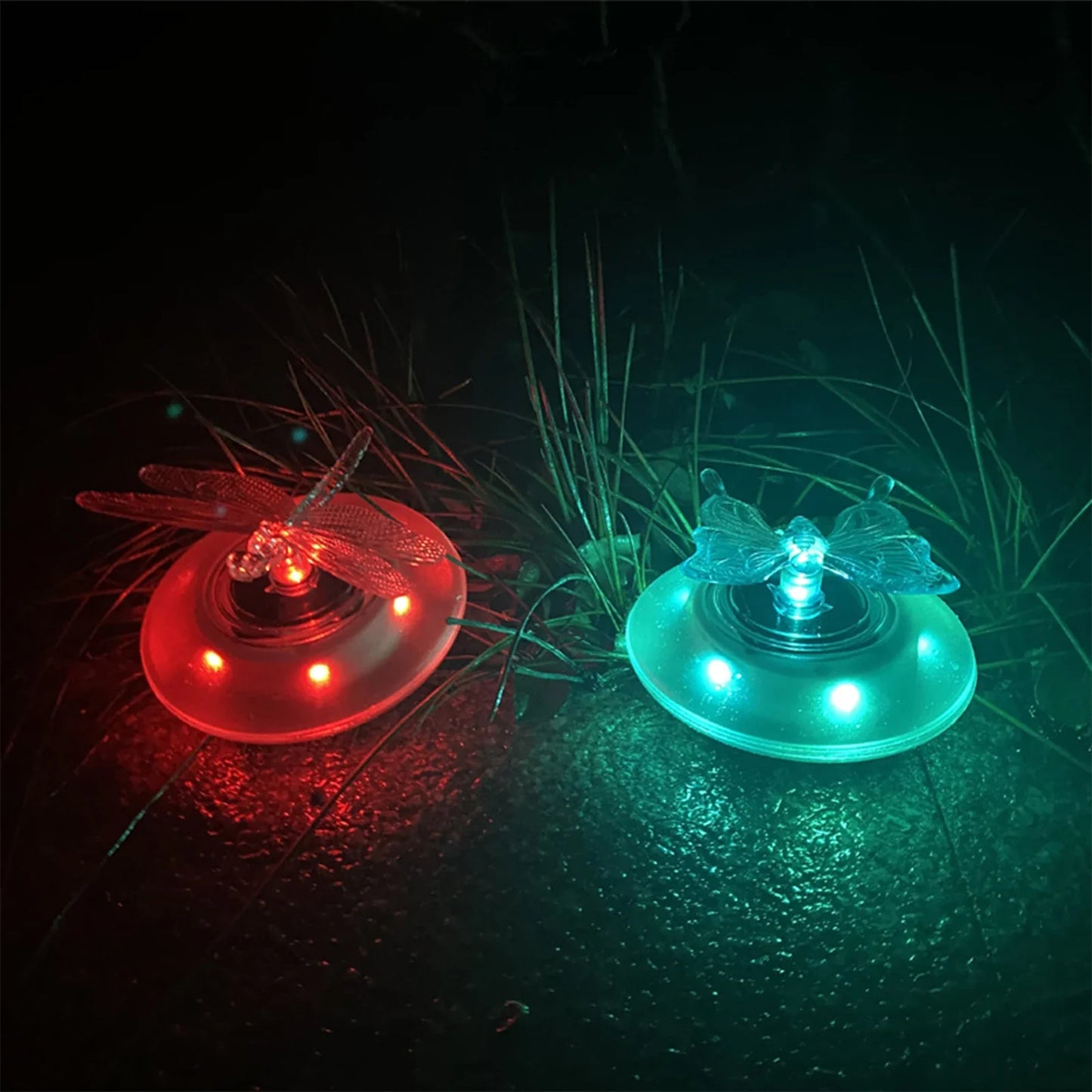 Solar Garden Lights with Butterfly and Dragonfly – Color-Changing LED Pond Ornaments