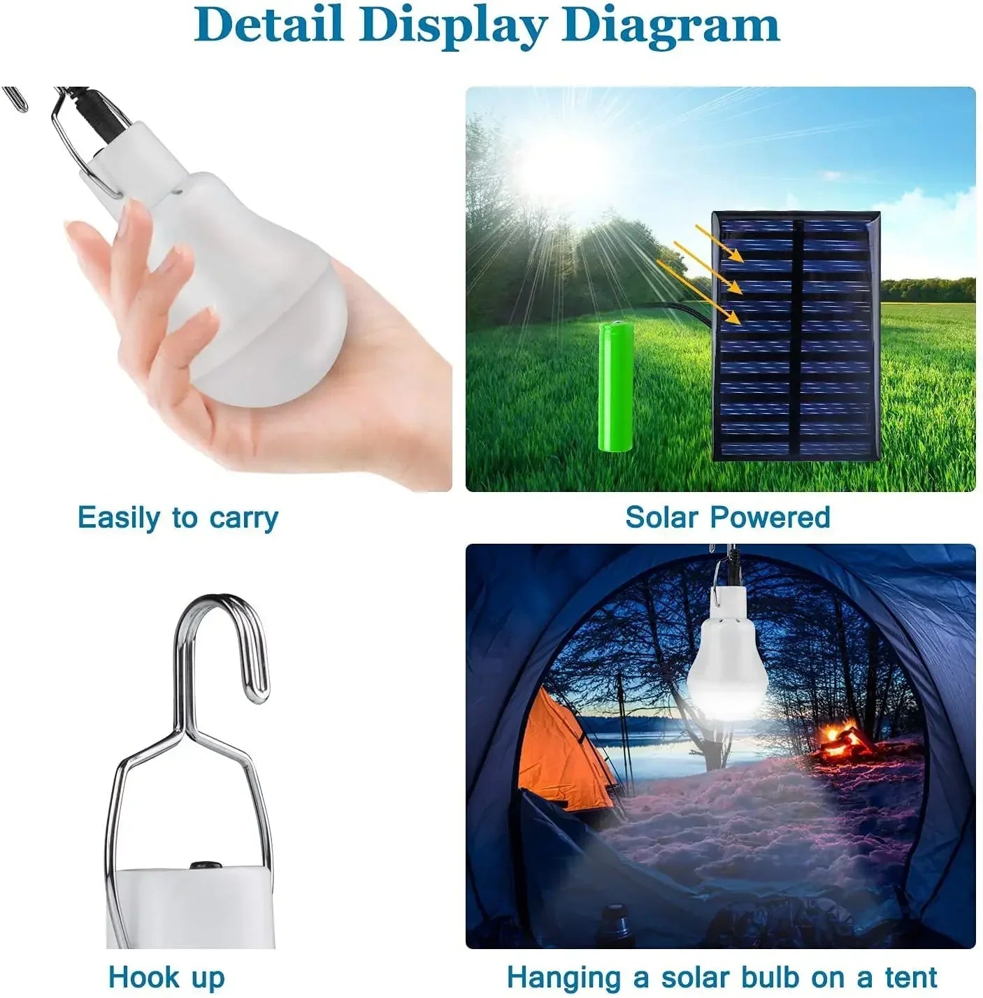 Solar LED Light with Panel – Energy-Efficient Lamp for Indoor and Outdoor Use