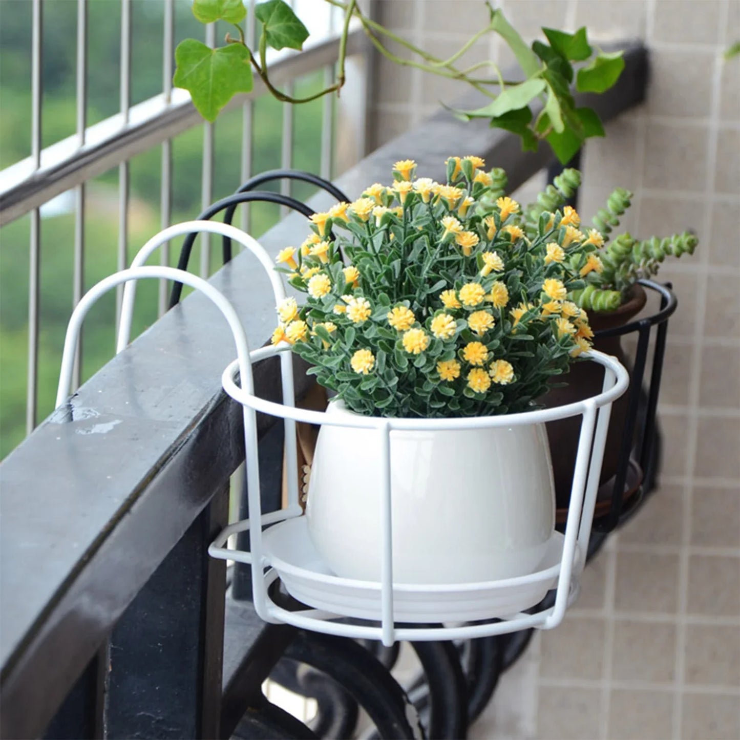 Durable Planter Stand – Metal Frame Holder for Balconies and Patios