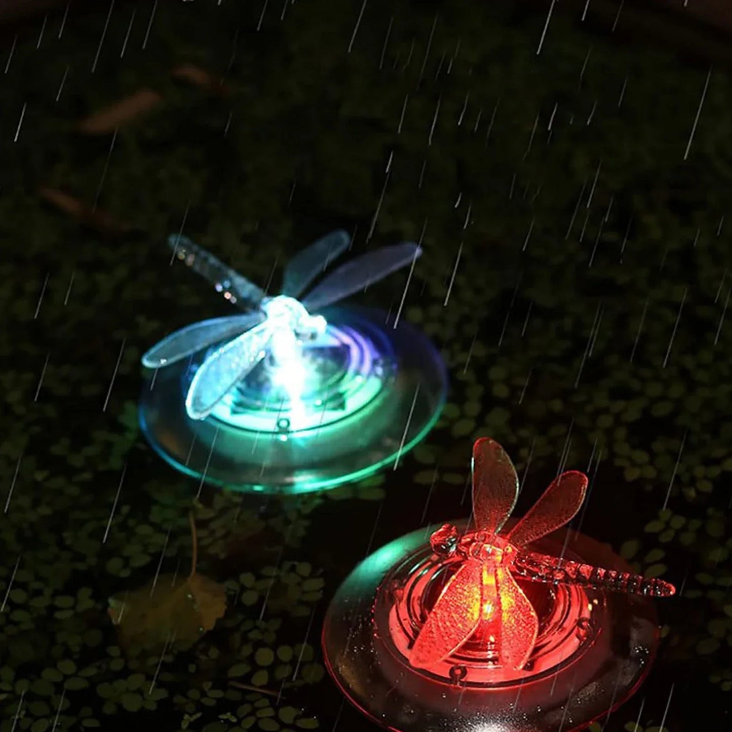 Solar Garden Lights with Butterfly and Dragonfly – Color-Changing LED Pond Ornaments