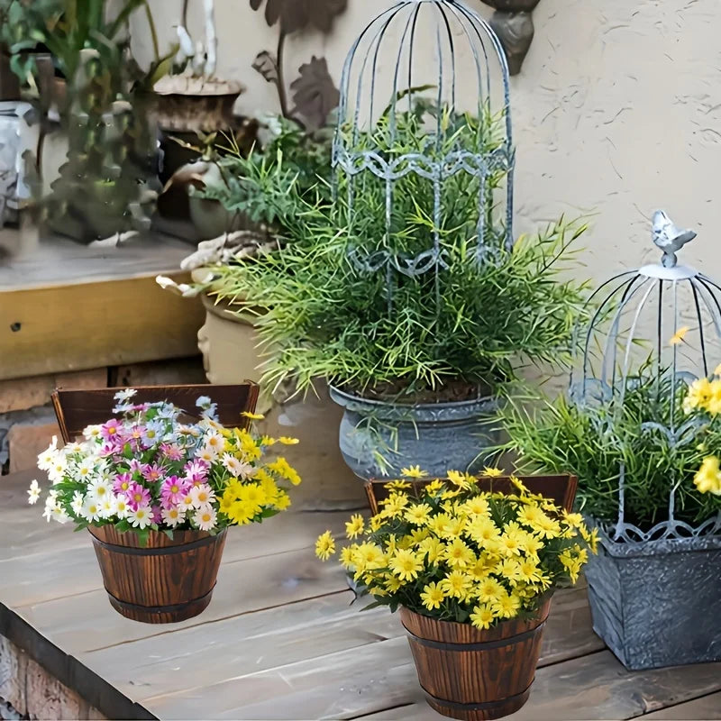 Wooden Barrel Planter - Decorative Flower Pot for Garden and Patio