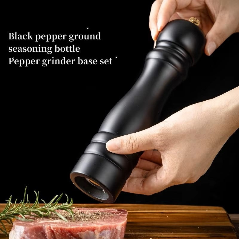 Wooden Salt and Pepper Mill Set - Manual Spice Grinder with Ceramic Mechanism and Adjustable Grind