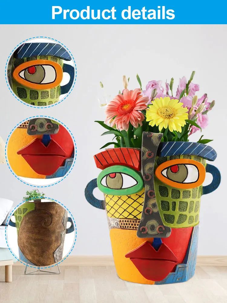 Vibrant Face Planter – Unique Decorative Pot for Home and Garden