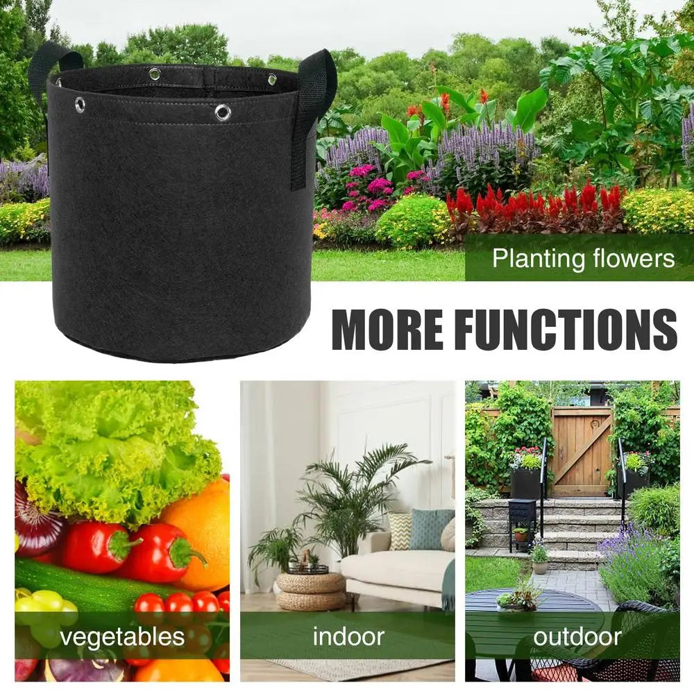 Durable Felt Planter Bag with Handles – Breathable Container for Garden Plants and Flowers