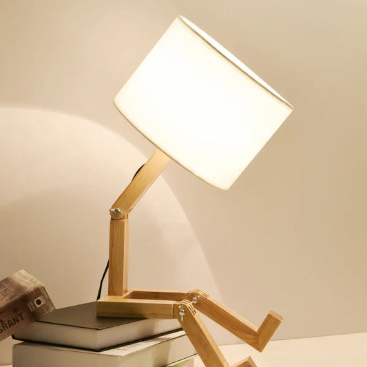 Modern Wooden Table Lamp with Built-in Book Holder – Stylish Lighting for Your Home