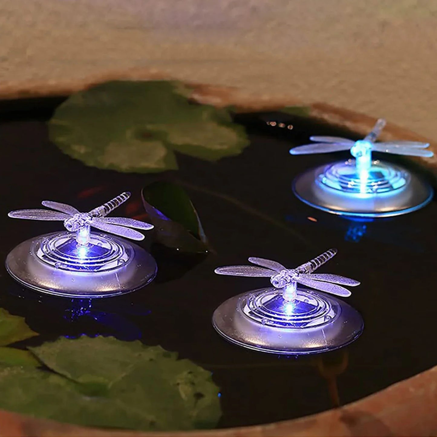 Solar Garden Lights with Butterfly and Dragonfly – Color-Changing LED Pond Ornaments