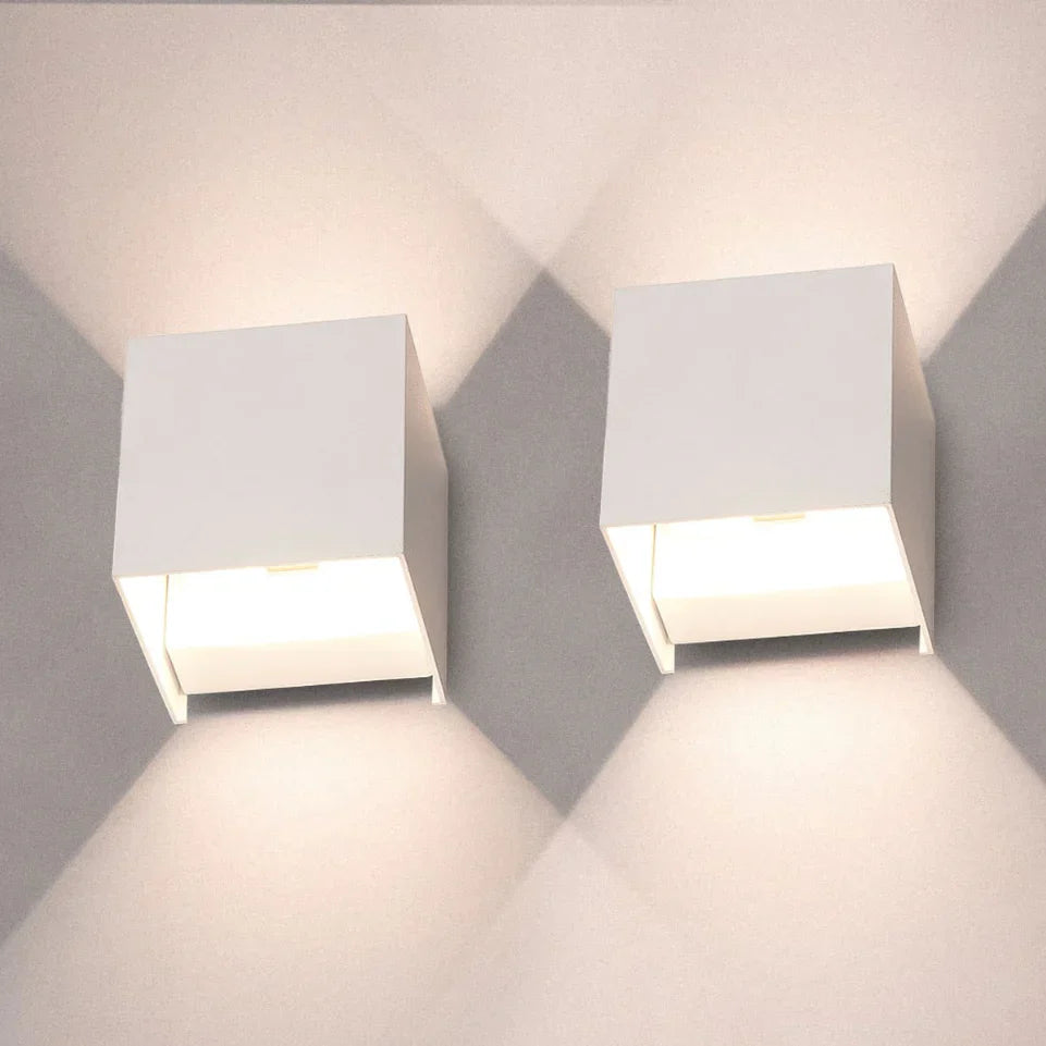 LED Cube Wall Light – Modern Outdoor Waterproof Sconce