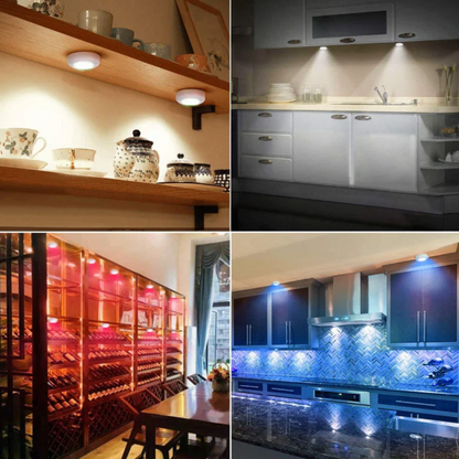 Wireless RGB LED Puck Lights