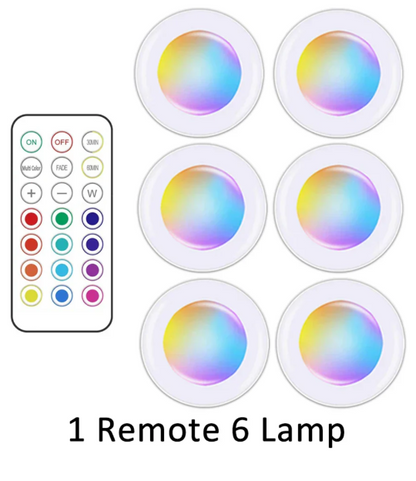 Wireless RGB LED Puck Lights