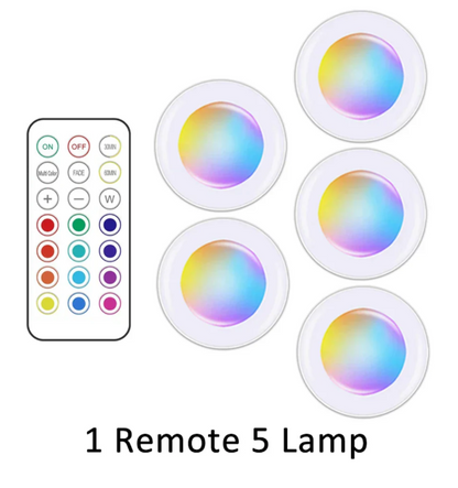 Wireless RGB LED Puck Lights