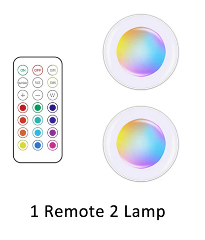 Wireless RGB LED Puck Lights
