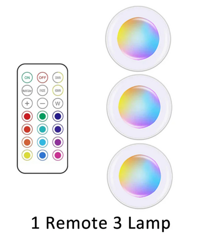 Wireless RGB LED Puck Lights