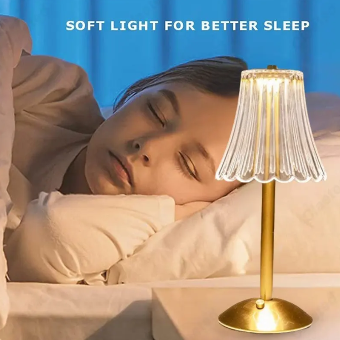 Elegant Wireless Crystal Lamp | Touch Control & Dimmable Light