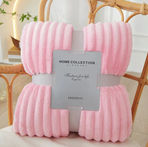 Cozy Striped Flannel Fleece Blanket