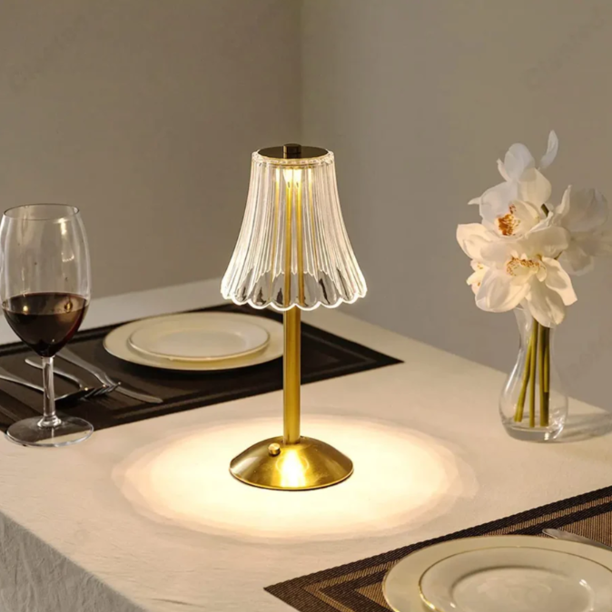 Elegant Wireless Crystal Lamp | Touch Control & Dimmable Light