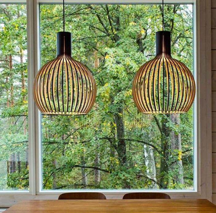 Handcrafted Wood Pendant Lamp