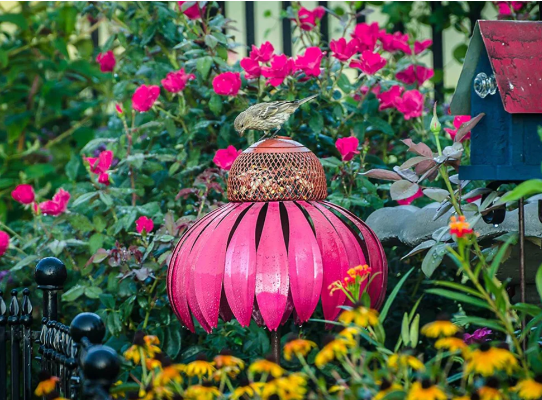 Blooming Flower Bird Feeder Station