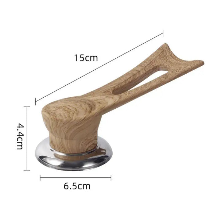 Wooden Pot Lid Handle with Stainless Steel Base