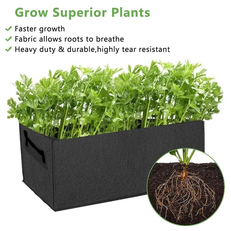 Collapsible Felt Plant Container with Carry Handles for Indoor and Outdoor Use