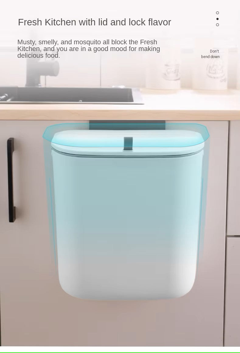 Compact Wall-Mounted Waste Bin – Swiveling Trash Bin for Kitchen, Bathroom, and Office Use