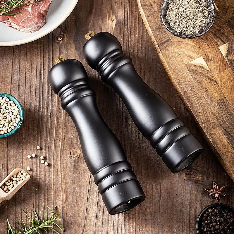 Wooden Salt and Pepper Mill Set - Manual Spice Grinder with Ceramic Mechanism and Adjustable Grind