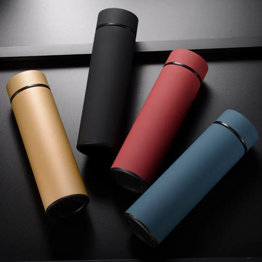 Stainless Steel Insulated Flask with Digital Temperature Display - Thermo Mug for Hot and Cold Beverages