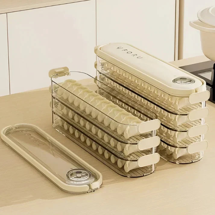 Airtight Stackable Food Storage Containers with Freshness Valve – Set of 4 for Refrigerator Organization