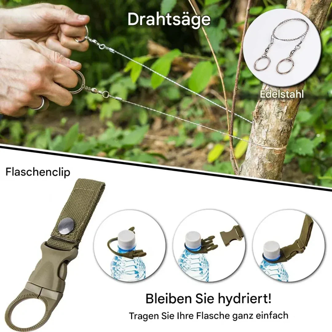 38-in-1 Emergency Survival Kit with First Aid, Flashlight, and Compass