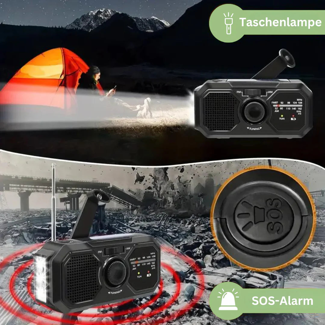 Solar Radio with Hand Crank and Power Bank