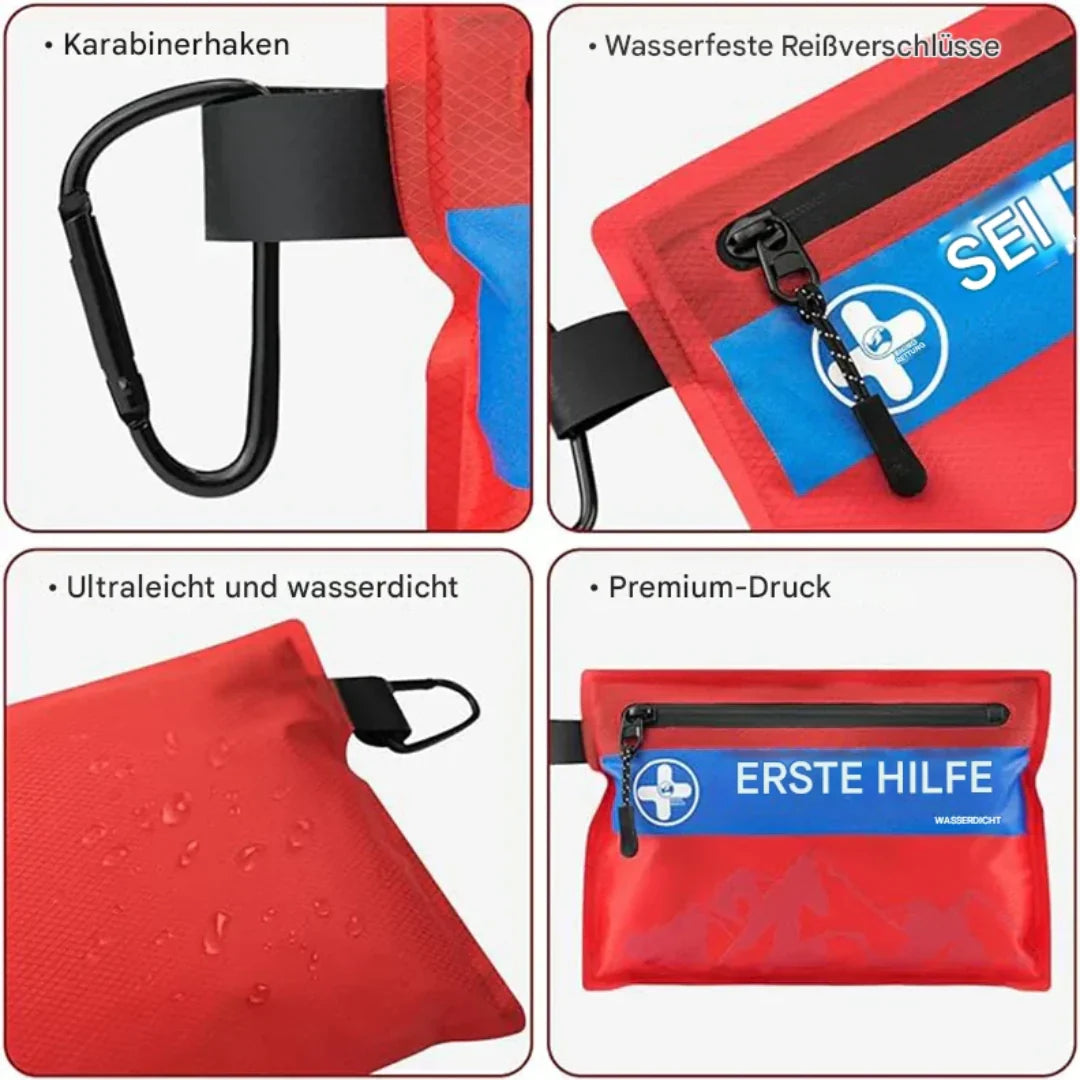 Compact Waterproof First Aid Kit for Travel and Outdoor Adventures - Emergency Kit for Hiking and Camping