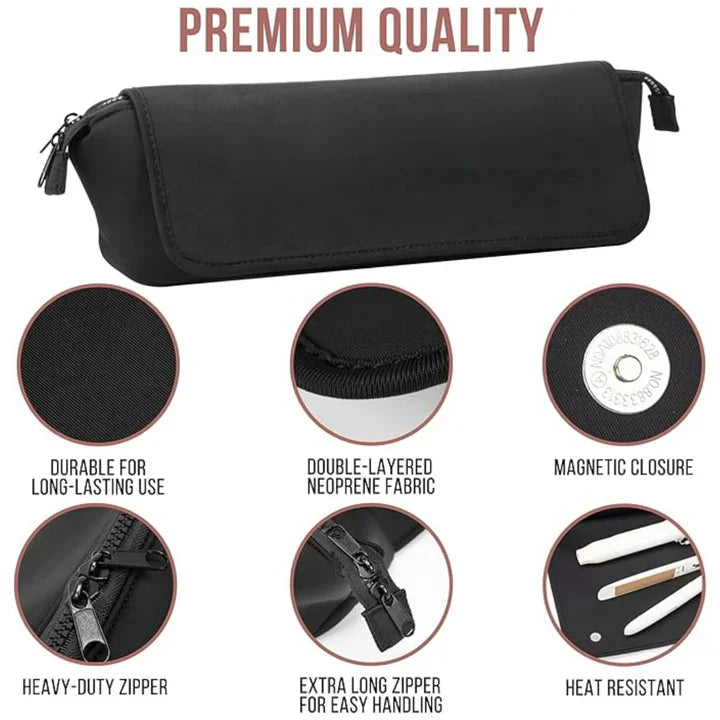 Travel-Friendly 2-in-1 Hair Tool Storage Bag & Heat-Resistant Mat