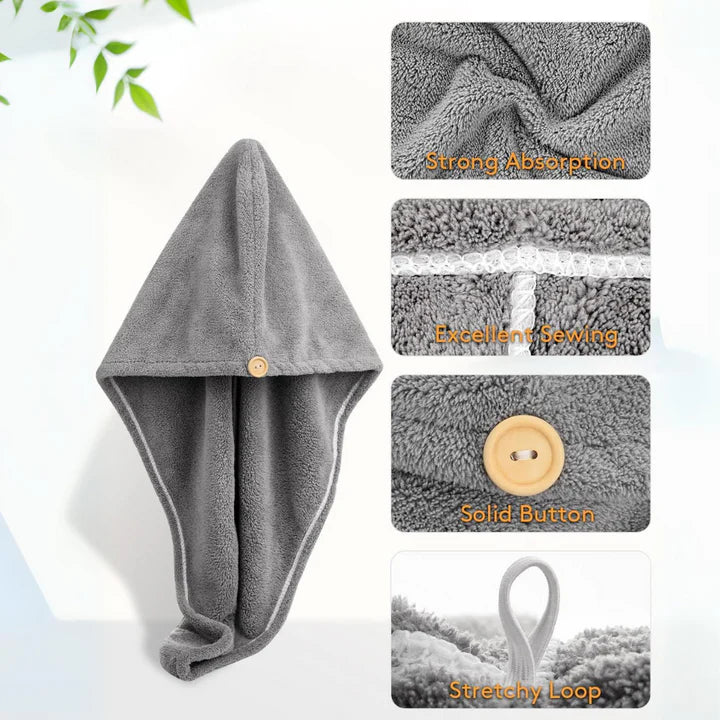 Microfiber Hair Wrap Set | 3-Pack For Fast Drying