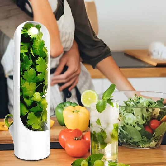 Airtight Herb Keeper – Space-Saving Storage Container for Maximum Freshness