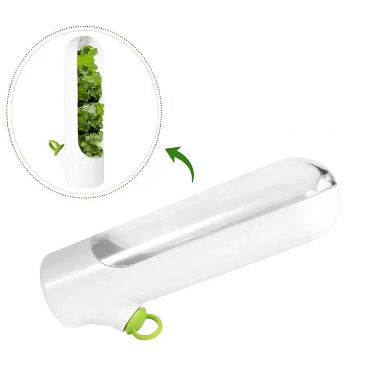 Airtight Herb Keeper – Space-Saving Storage Container for Maximum Freshness