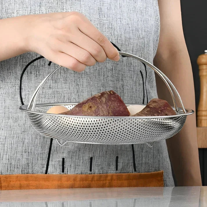Foldable Stainless Steel Steamer Basket Colander
