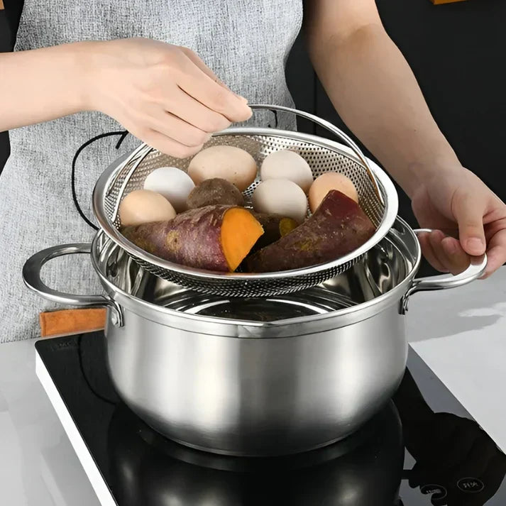 Foldable Stainless Steel Steamer Basket Colander