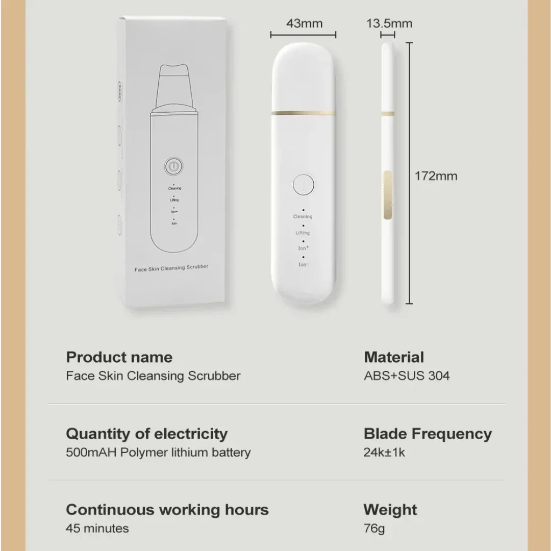 Ultrasonic Facial Skin Scrubber