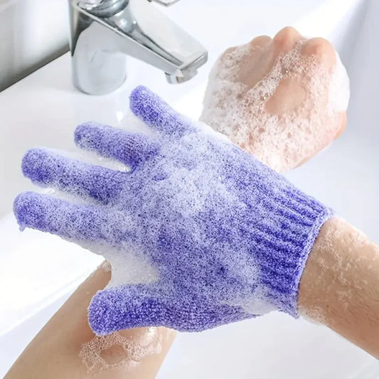 Dual-Textured Exfoliating Shower Gloves – Set of 2