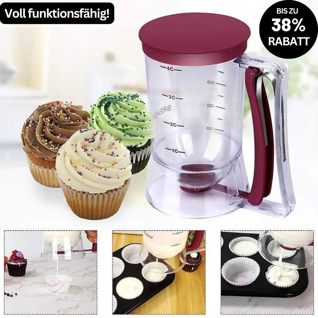 Precision Batter Dispenser with Measuring Scale and Easy-Pour Spout for Pancakes, Muffins, and Cakes