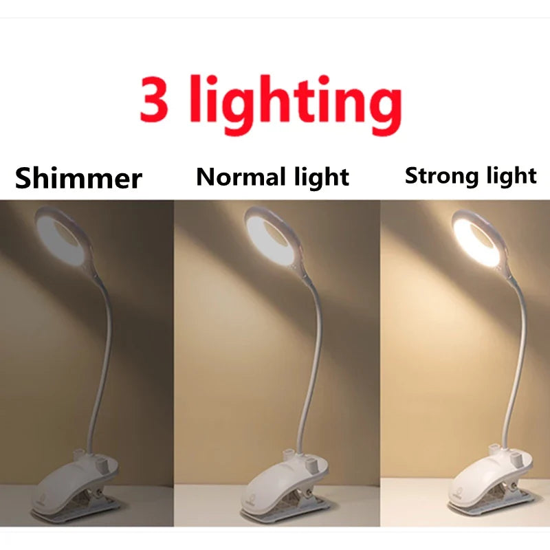 Rechargeable LED Desk Lamp with Clip – Adjustable Study and Home Office Lighting