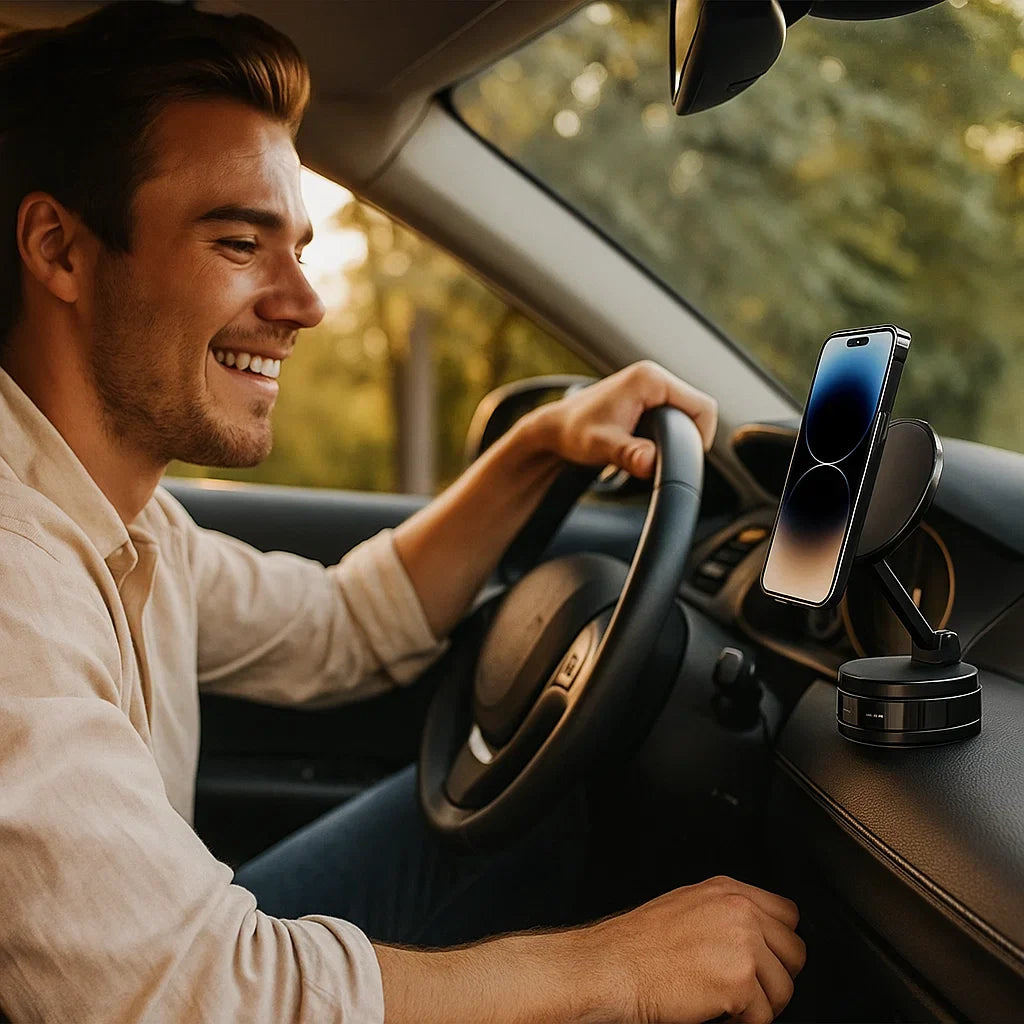 Magnetic Suction Cup – Extendable 360° Phone Holder with Vacuum Lock