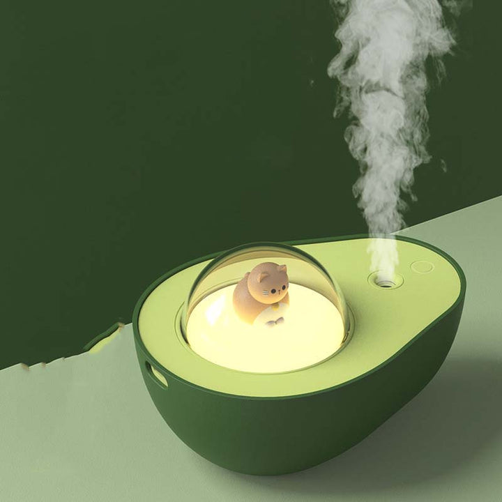 Avocado-Shaped Humidifier with LED Night Light – Aromatherapy and Air Purifier
