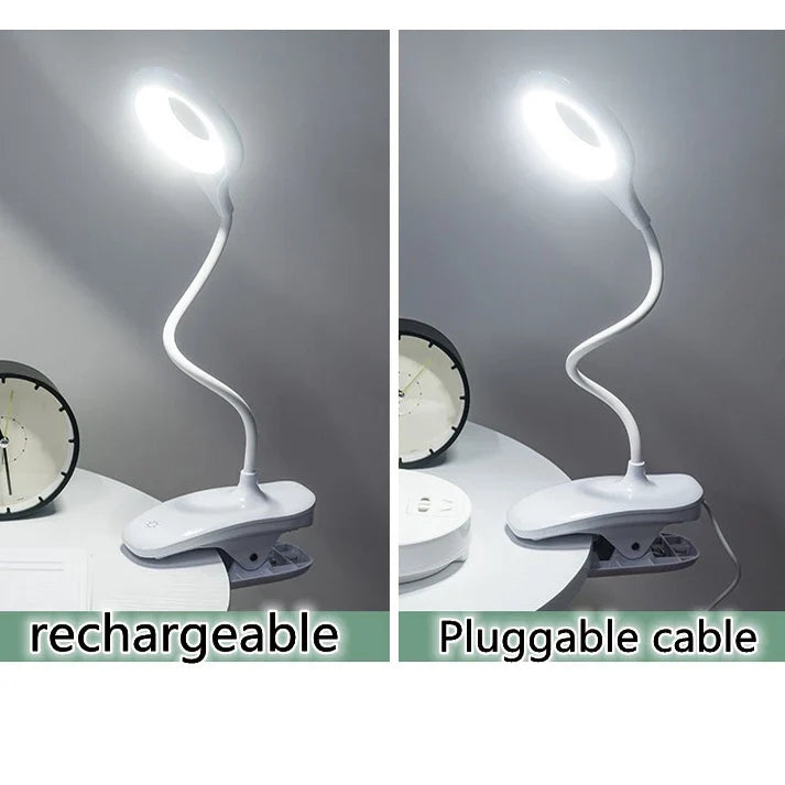 Rechargeable LED Desk Lamp with Clip – Adjustable Study and Home Office Lighting