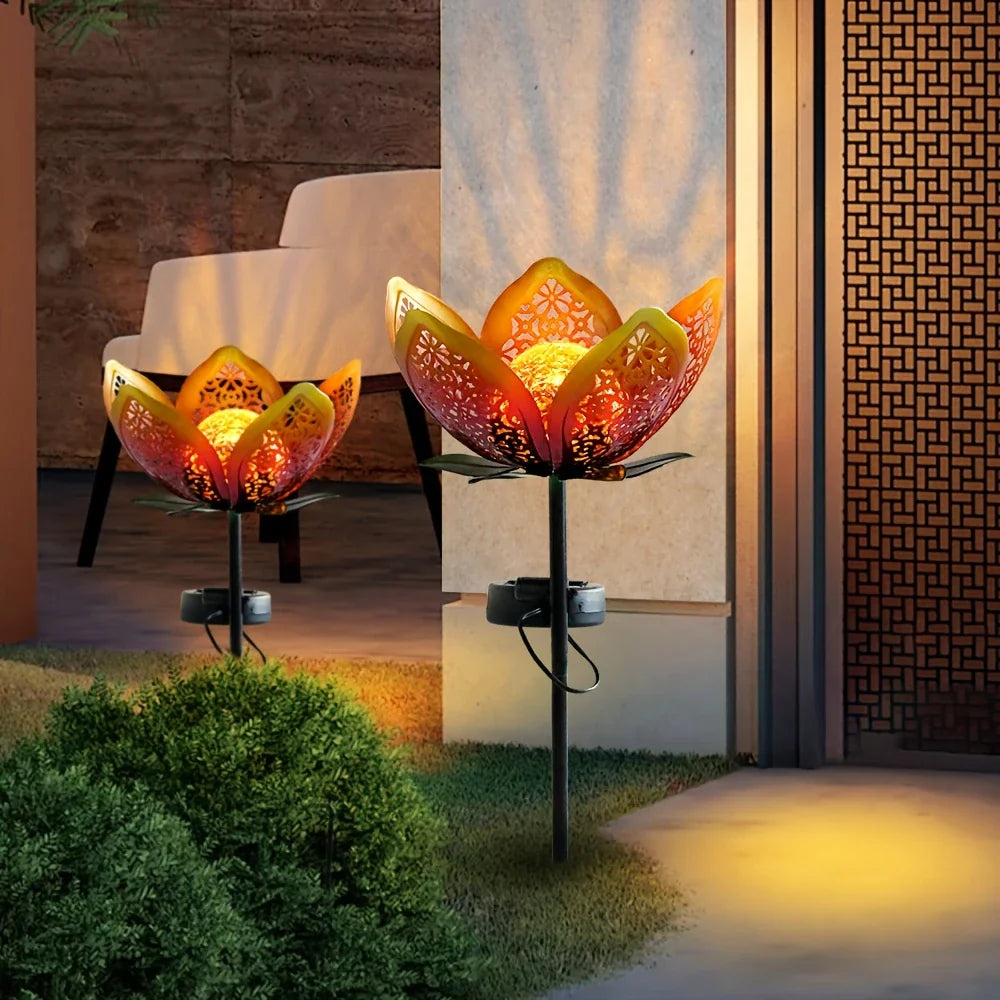 Solar LED Lotus Flower Garden Light – Decorative Outdoor Lighting for Yard and Patio