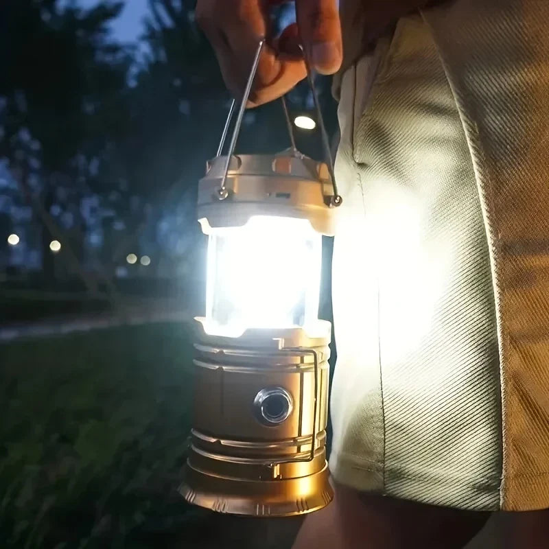 Solar-Powered Camping Lantern with USB Charging – Portable LED Light for Outdoor Adventures and Emergencies