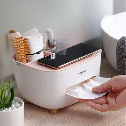 Multi-Functional 4-in-1 Tissue Box Organizer